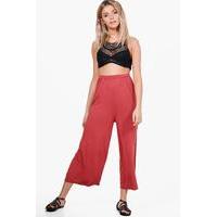 Basic Jersey Wide Leg Culottes - terracotta