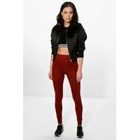 basic high waist viscose leggings berry