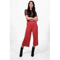 Basic Jersey Wide Leg Culottes - spice