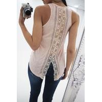 bailee lace and diamante split back vest