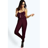 Basic Cami Jumpsuit - berry