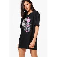 band tee lounge dress black