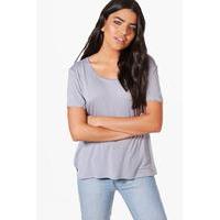 basic scoop neck t shirt pale blue