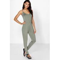 Basic Cami Jumpsuit - khaki