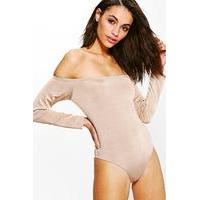 Bardot Disco Bodysuit - gold