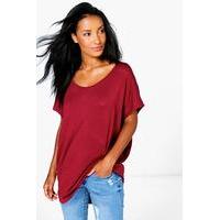 Basic Oversized Tee - wine