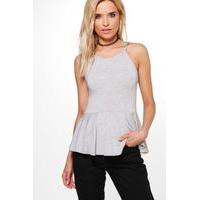 Basic Strappy Peplum - grey marl