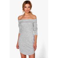 bardot brushed knit jumper dress grey