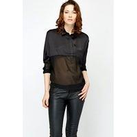 batwing sheer contrast blouse