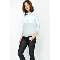 batwing sheer contrast blouse