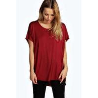 Basic Oversized Tee - wine