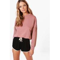 Batwing Sleeve Sweatshirt - blush