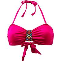 Banana Moon Bandeau Swimsuit Fuschia Ninabell Thermo Pink women\'s Mix & match swimwear in pink