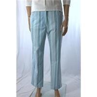 Basler Size 14 Turquoise and White Pinstripe Trousers
