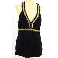 babyphat size xl black plunge neck sleeveless top with gold studs and  ...