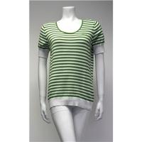 Barbour Size 16 Green/White Striped Top Barbour - Size: 16 - Green - Short sleeved shirt