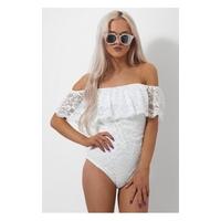 Bardot White Lace Bodysuit