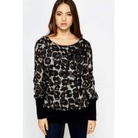 Batwing Sleeve Leopard Print Jumper