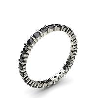 bar setting full eternity black diamond ring