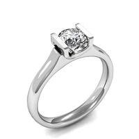 Bar Setting Round Diamond Plain Engagement Ring