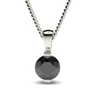 Bar Setting Classic Solitaire Black Diamond Pendant