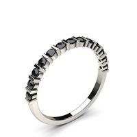 bar setting half eternity black diamond ring