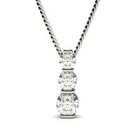 Bar Setting Round Diamond Journey Pendant