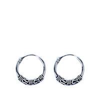 bali waves triple weave sterling silver mini hoop earrings