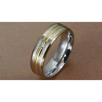 Band Ring with Diamond-Style Zircon Inset