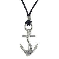 Baldessarini Oxydised Sterling Silver 70cm Anchor Necklace