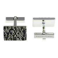 baldessarini oxydised silver patterned rectangular mens cufflinks