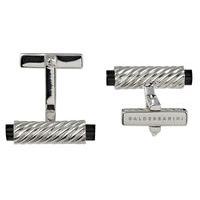 Baldessarini Mens Sterling Silver Designer Onyx Twist Cufflinks Y1035C/90/13/