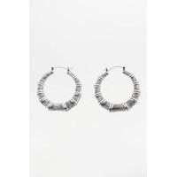 Bamboo Hoop Earrings, SILVER