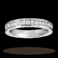 Baguette and brilliant cut 0.50 carat total weight diamond half eternity ring in 18 carat white gold