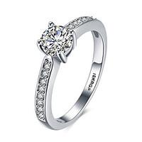 Band Rings Platinum Sterling Silver Zircon Cubic Zirconia 18K gold Fashion Vintage Personalized Hypoallergenic Silver JewelryWedding