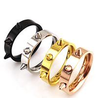 Basic Punk Hip-Hop Multi-ways Wear Classic Stainless Steel Couple Rings Bicone Shape Jewelry For Wedding Graduation Gift Daily Valentine