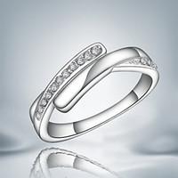 Band Rings Sterling Silver Cubic Zirconia Fashion Statement Jewelry Silver Jewelry Party 1pc