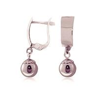 Ball Huggie Drop Earrings in 9ct White Gold