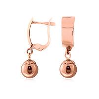 Ball Huggie Drop Earrings in 9ct Rose Gold