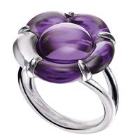 Baccarat B Flower Silver Purple Crystal Flower Ring 2803454
