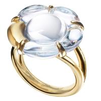 Baccarat B Flower Gold Plated Clear Crystal Flower Ring 2803455