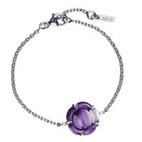 Baccarat B Flower Silver Purple Crystal Flower Bracelet 2803373