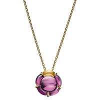 Baccarat B Flower Gold Plated Pink Crystal Flower Necklace 2803359