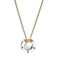 Baccarat B Flower Gold Plated Clear Crystal Flower Pendant 2803358