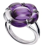 Baccarat B Flower Silver Purple Crystal Flower Ring 2803462