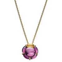 Baccarat B Flower Gold Plated Pink Crystal Flower Pendant 2803359