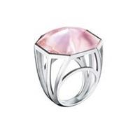 Baccarat L-Illustre Sterling Silver Pink Crystal Ring 2611917 53