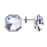 Baccarat L-Illustre Clear Octagonal Crystal Stud Earrings 2611983