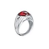 Baccarat L-Illustre Sterling Silver Red Crystal Ring 2611879 53