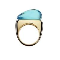 baccarat galea gold plated turquoise crystal ring 2805635